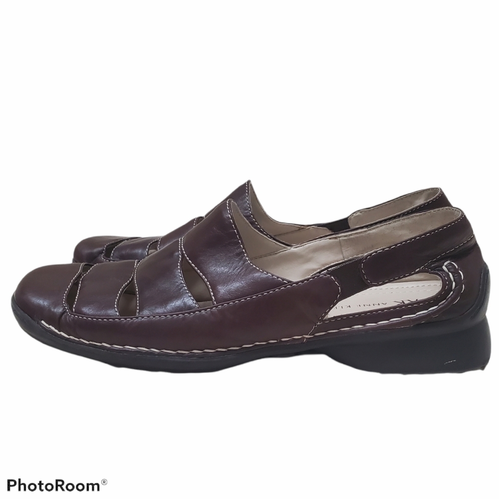 Anne Klein KKMarlo Size 8M Brown Leather Slip On - Picture 3 of 11
